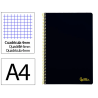 Cuaderno espiral liderpapel a4 smart tapa blanda 80h 75gr cuadro 4mm con margen color negro