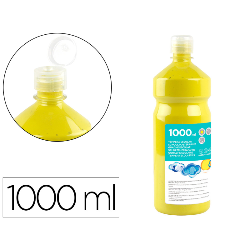 Tempera liquida liderpapel escolar 1000 ml amarillo limon