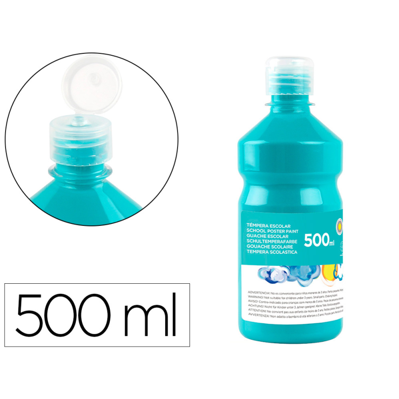 Tempera liquida liderpapel escolar 500 ml turquesa