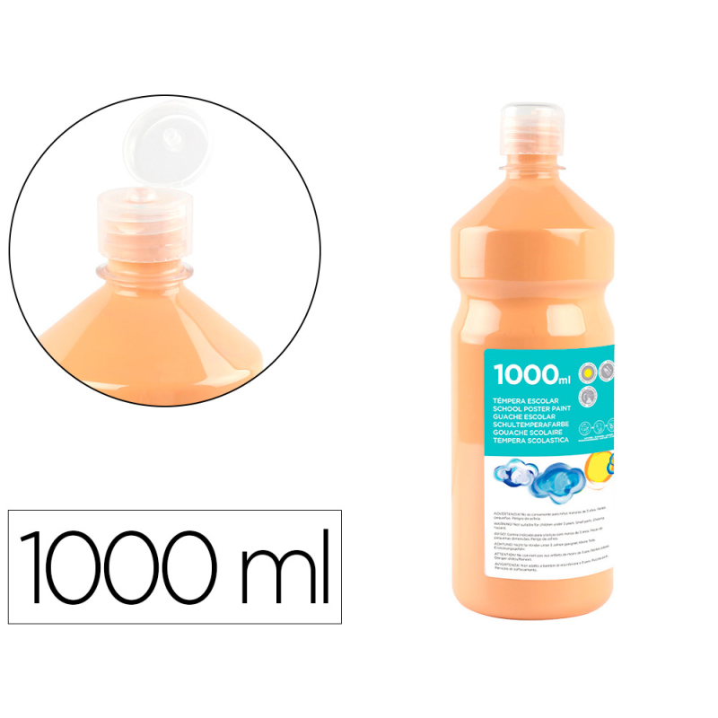 Tempera liquida liderpapel escolar 1000 ml carne