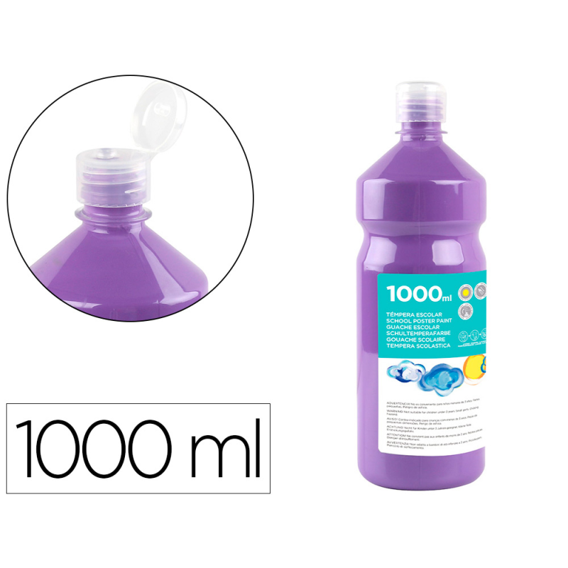 Tempera liquida liderpapel escolar 1000 ml lila