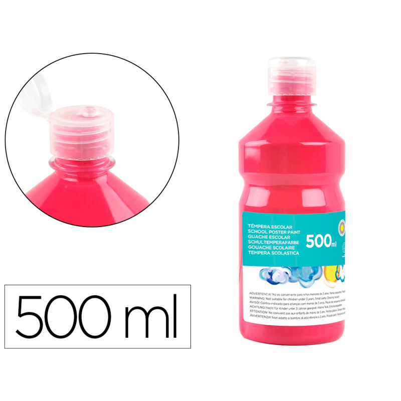 Tempera liquida liderpapel escolar 500 ml fucsia