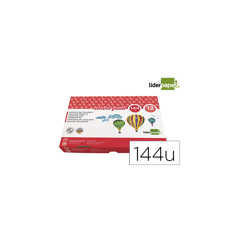 Lapices de colores liderpapel school pack de 144 unidades 12 colores x 12 unidades