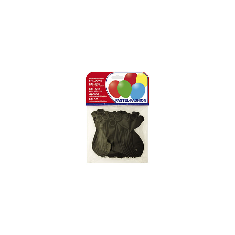 Globo 100% latex biodegradable pastel negro bolsa de 20 unidades