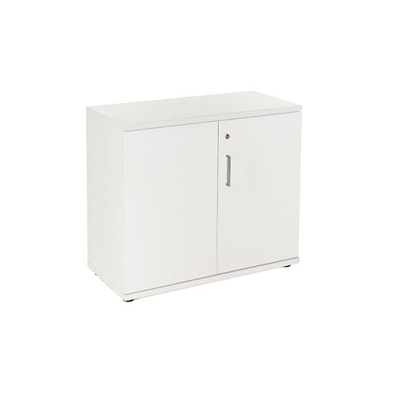 Armario rocada con un estante y dos puertas enteras serie store 78x90x45 cm acabado gris/blanco