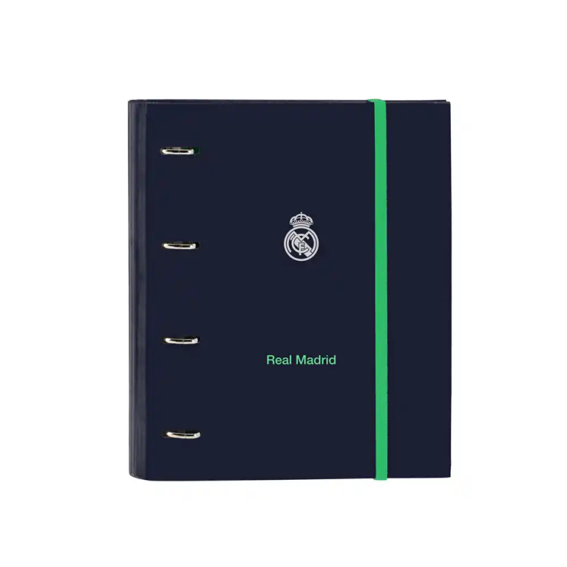 Carpeta con recambio safta din a4 cuadro 5 mm con goma y separadores real madrid 2ª equipacion 25/26