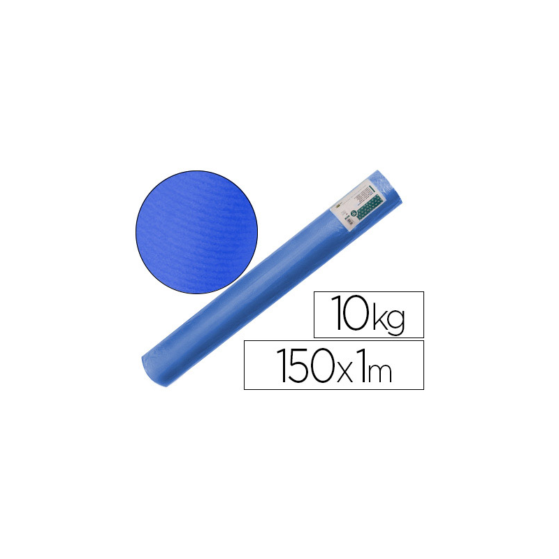Papel kraft verjurado liderpapel azul ancho 1 mt longitud 150 mt gramaje 65 gr peso 10 kg