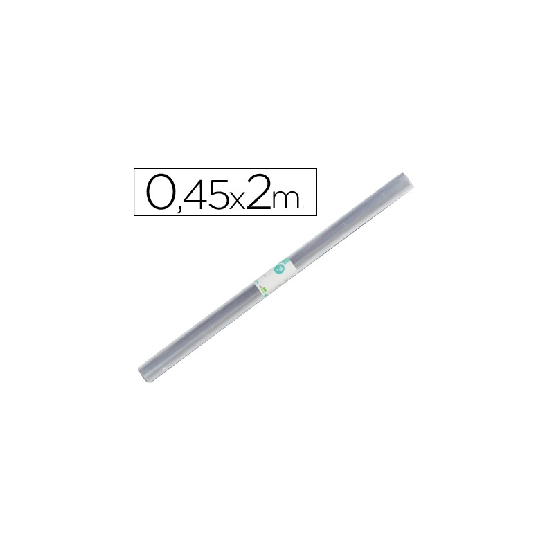 Rollo plastico forralibros liderpapel 0,45x2 mt 70 mc