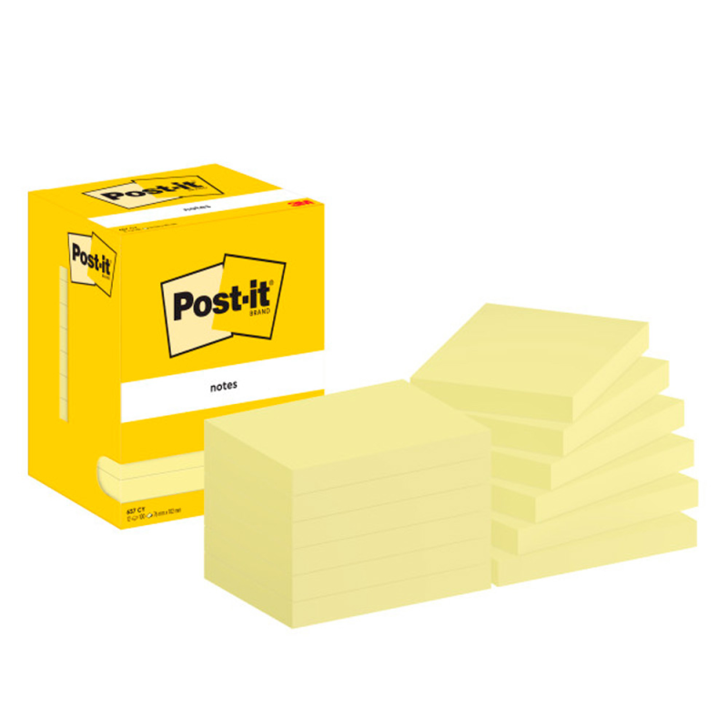Bloc de notas adhesivas quita y pon post-it 76x102 mm con 100 hojas 657