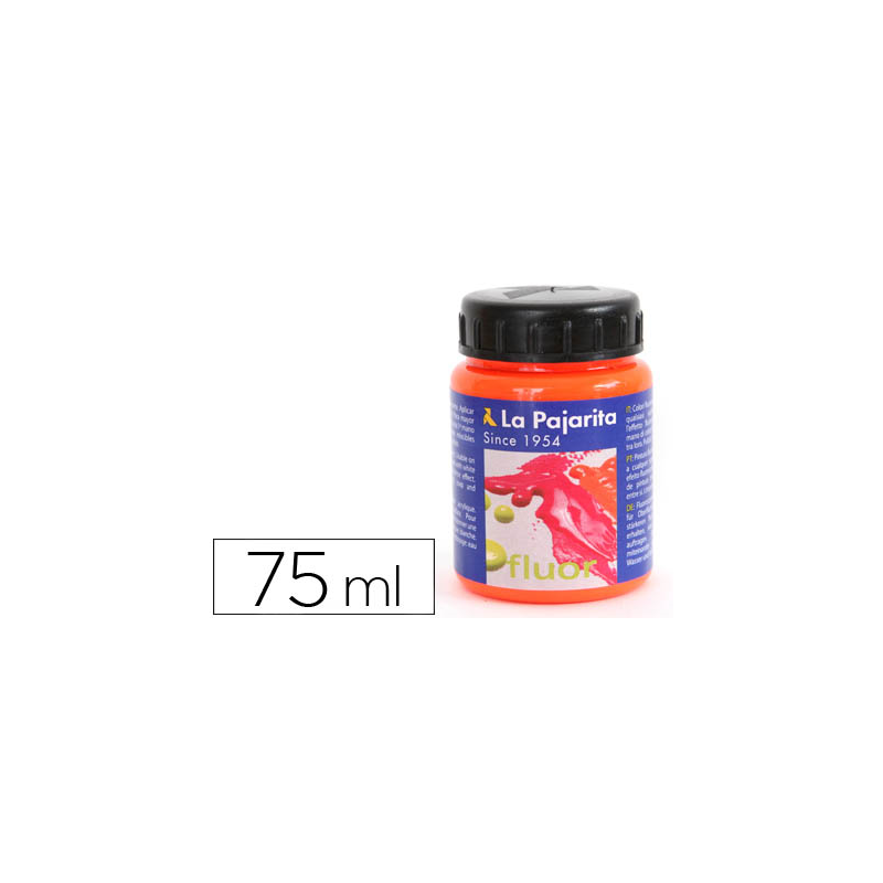 Pintura acrilica la pajarita f-02 naranja fluorescente 75ml