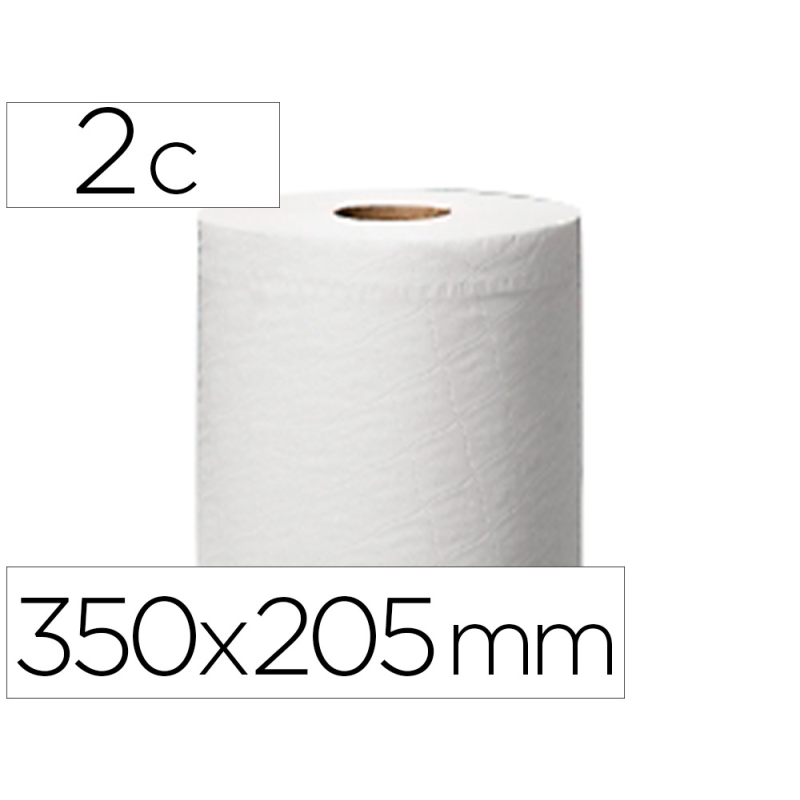 Papel secamanos central 2 capas para dispensador m2 rollo de 150,2 mt