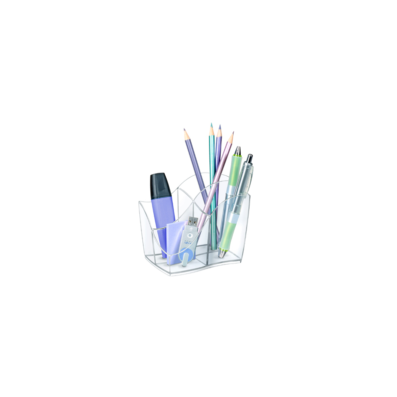 Cubilete portalapices cep gama ellypse plastico transparente 118x89x98 mm