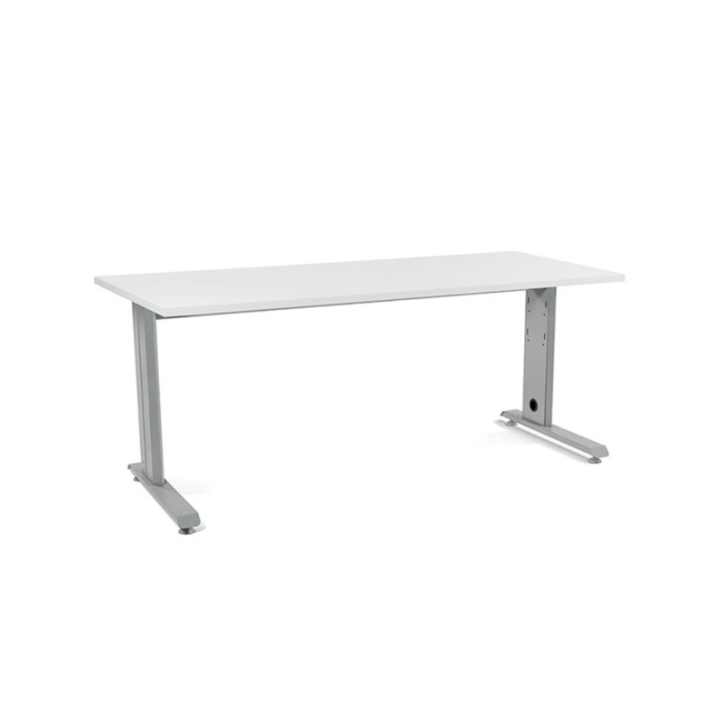 Mesa de oficina rocada metal 2003ac04 gris/blanco 180x80 cm