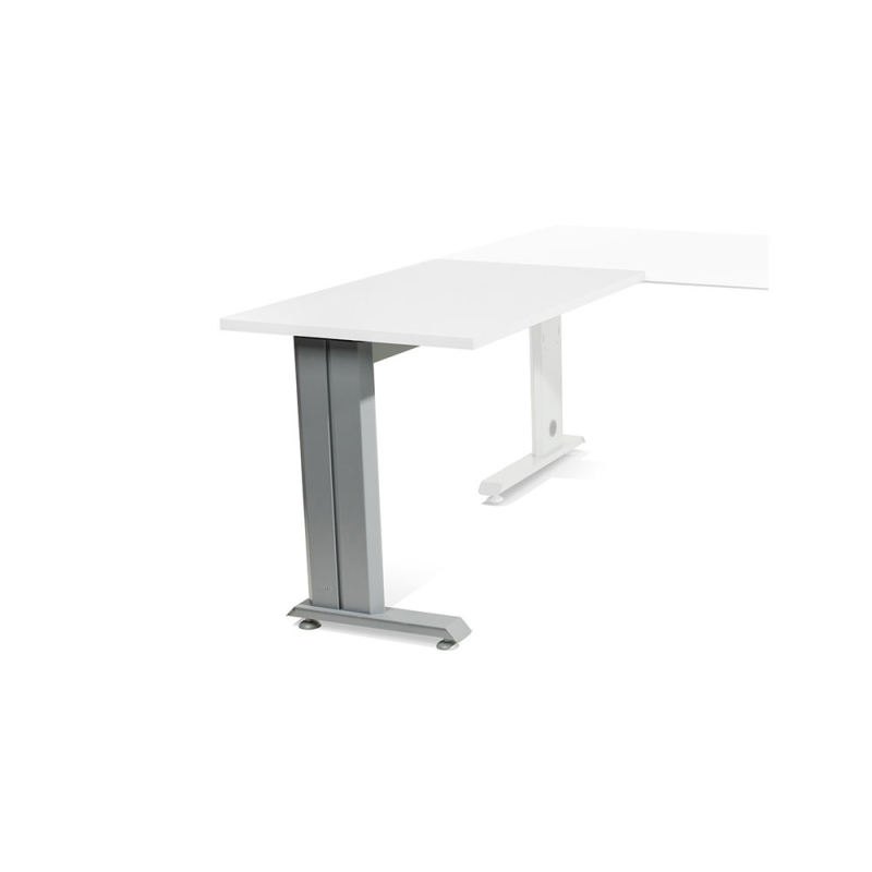 Ala para mesa rocada serie metal 60x100 cm derecha o izquierda acabado gris/blanco