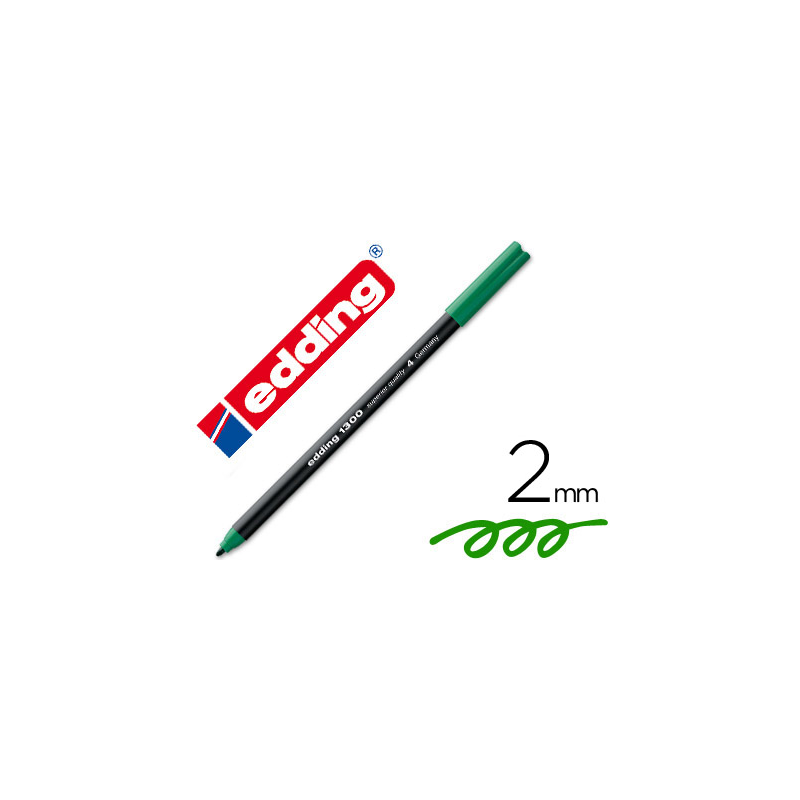 Rotulador edding punta fibra 1300 verde punta redonda 2 mm