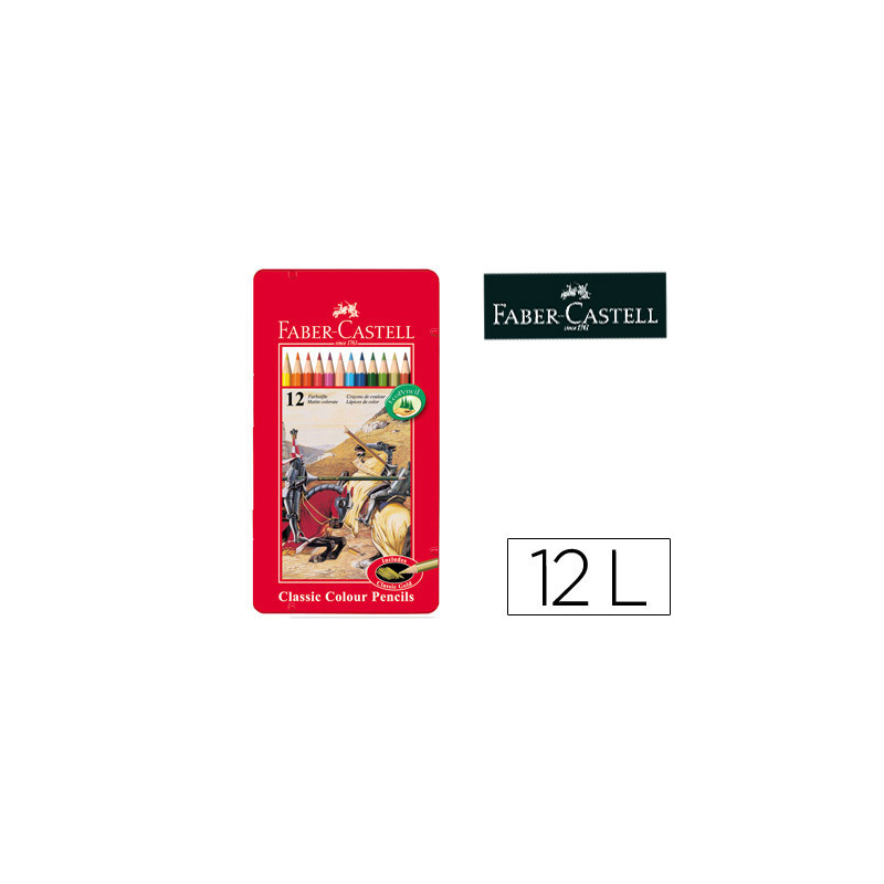 Lapices de colores faber castell caja metalica de 12 colores surtidos