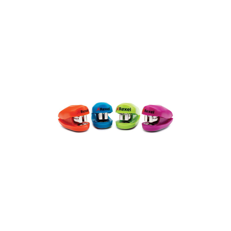 Grapadora rexel buddy + caja grapas capacidad 10 hojas colores surtidos