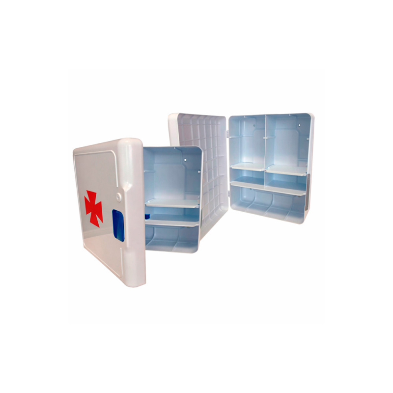 Botiquin plastico extraduro con material para primeros auxilios 460x340x150 mm