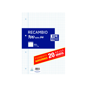 Recambio oxford a4 80 hojas...