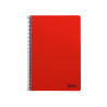 Cuaderno espiral liderpapel a4 smart tapa blanda 80h 75gr cuadro 4mm con margen color rojo