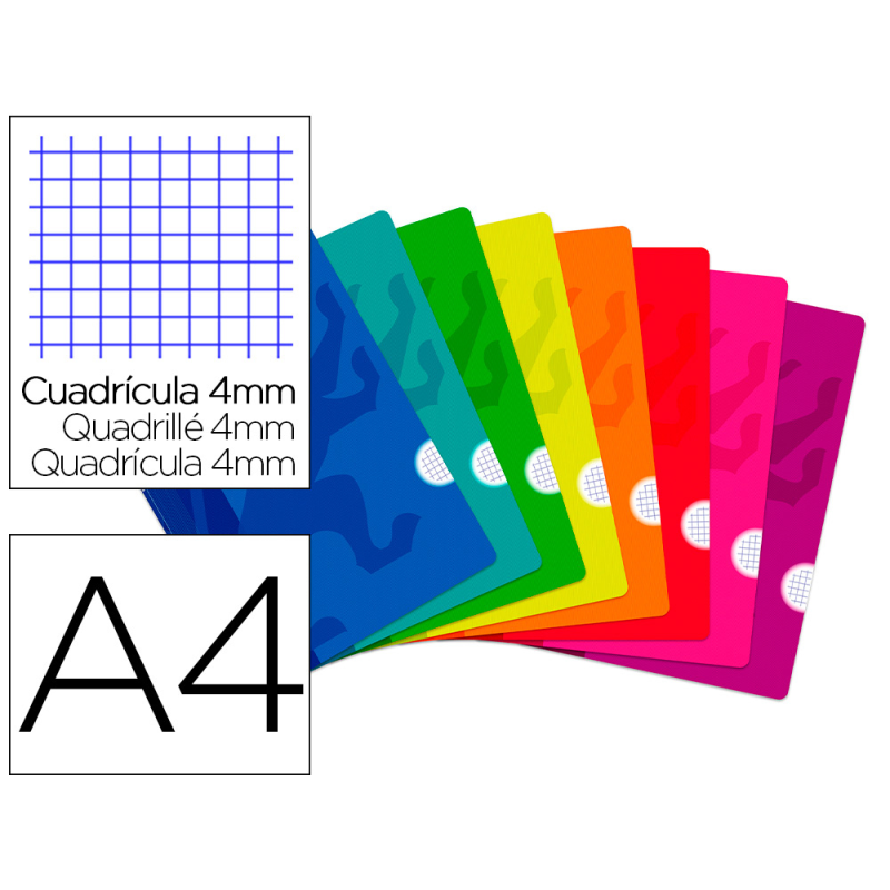 Libreta escolar oxford tapa flexible optik paper openflex 48 hojas din a4 cuadro 4 mm colores surtidos