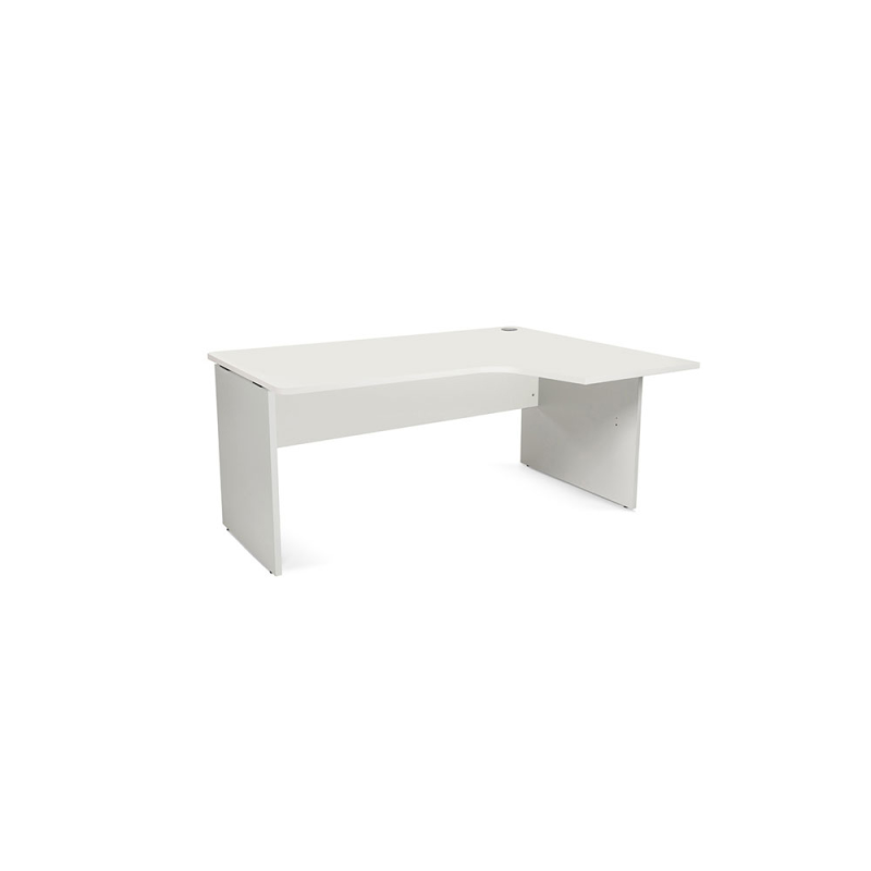 Mesa rocada serie work 160x120 cm derecha acabado an04 gris/blanco