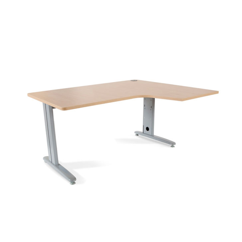 Mesa rocada serie metal 160x110x76 cm derecha acabado ac01 haya