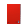 Cuaderno espiral liderpapel a4 smart tapa blanda 80h 75gr cuadro 4mm con margen color rojo