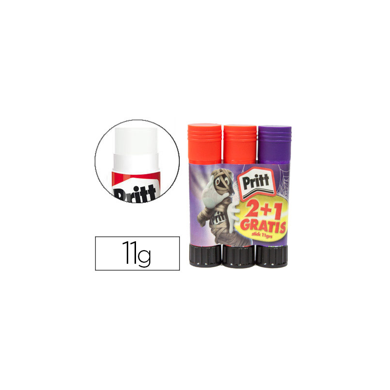 Pegamento pritt en barra 11 gr monsters pack promocional 2+1 sin cargo