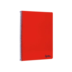 Cuaderno espiral liderpapel a4 smart tapa blanda 80h 75gr cuadro 4mm con margen color rojo