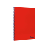 Cuaderno espiral liderpapel a4 smart tapa blanda 80h 75gr cuadro 4mm con margen color rojo