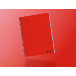 Cuaderno espiral liderpapel a4 smart tapa blanda 80h 75gr cuadro 4mm con margen color rojo