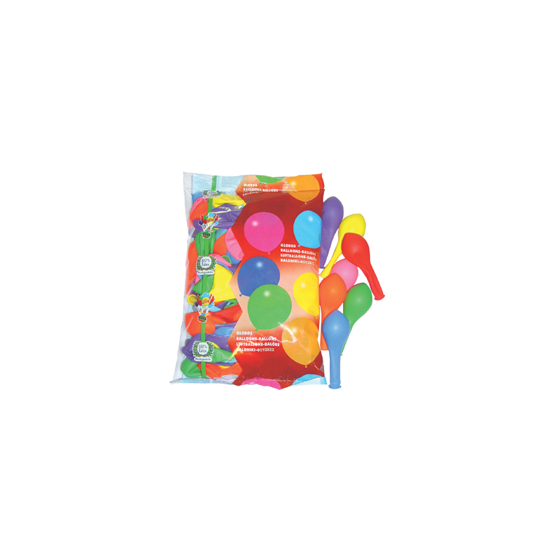 Globo 100% latex biodegradable bolsa de 100 unidades colores surtidos