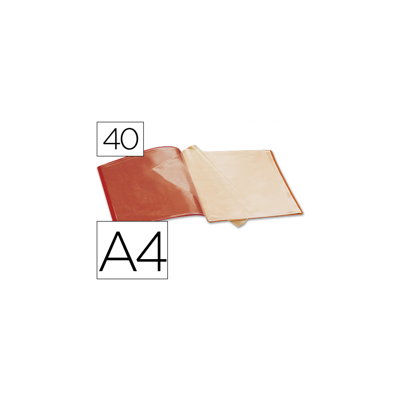 Carpeta liderpapel escaparate 37930 40 fundas polipropileno din a4 roja