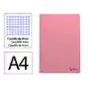 Cuaderno espiral liderpapel a4 smart tapa blanda 80h 75gr cuadro 4mm con margen color rosa