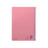 Cuaderno espiral liderpapel a4 smart tapa blanda 80h 75gr cuadro 4mm con margen color rosa