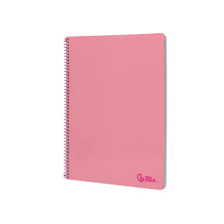 Cuaderno espiral liderpapel a4 smart tapa blanda 80h 75gr cuadro 4mm con margen color rosa