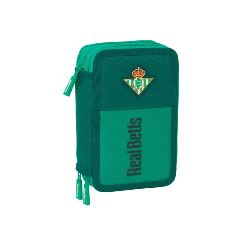 Plumier escolar safta triple 37 piezas resistente al agua real betis 195x125x55 mm