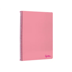 Cuaderno espiral liderpapel a4 smart tapa blanda 80h 75gr cuadro 4mm con margen color rosa