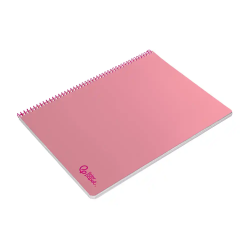 Cuaderno espiral liderpapel a4 smart tapa blanda 80h 75gr cuadro 4mm con margen color rosa