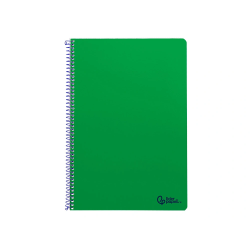 Cuaderno espiral liderpapel a4 smart tapa blanda 80h 75gr cuadro 4mm con margen color verde