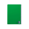 Cuaderno espiral liderpapel a4 smart tapa blanda 80h 75gr cuadro 4mm con margen color verde