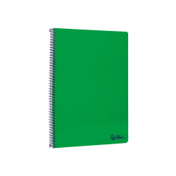 Cuaderno espiral liderpapel a4 smart tapa blanda 80h 75gr cuadro 4mm con margen color verde
