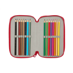 Plumier escolar safta triple 37 piezas resistente al agua sevilla f.c. 195x125x55 mm