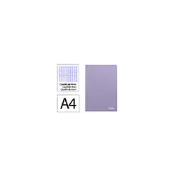 Cuaderno espiral liderpapel a4 smart tapa blanda 80h 75gr cuadro 4mm con margen color violeta