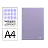 Cuaderno espiral liderpapel a4 smart tapa blanda 80h 75gr cuadro 4mm con margen color violeta
