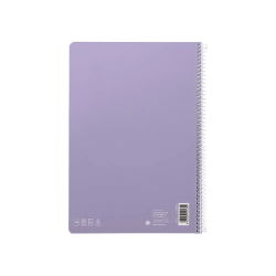 Cuaderno espiral liderpapel a4 smart tapa blanda 80h 75gr cuadro 4mm con margen color violeta
