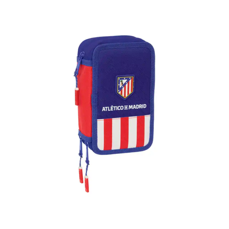 Plumier escolar safta triple 37 piezas atletico de madrid 195x125x55 mm