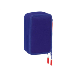 Plumier escolar safta triple 37 piezas atletico de madrid 195x125x55 mm