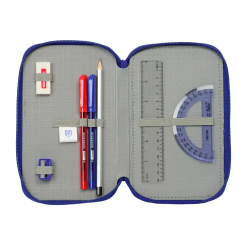 Plumier escolar safta triple 37 piezas atletico de madrid 195x125x55 mm